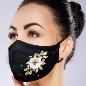 Jewelry Flower Face Mask w/ filter pocket
